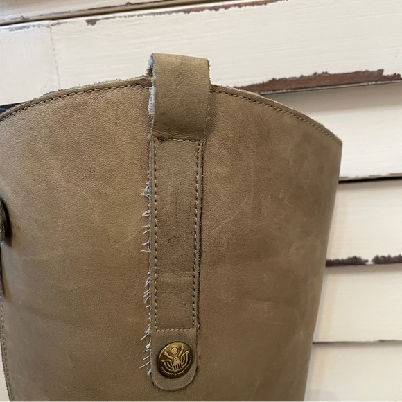 SAM Edelman Penny Tall Riding Boots Olive Taupe Leather Size 8.5 weathered - Picture 11 of 16